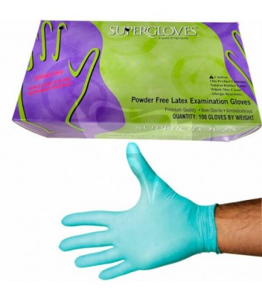 Gants en latex menthe sans poudre 966510